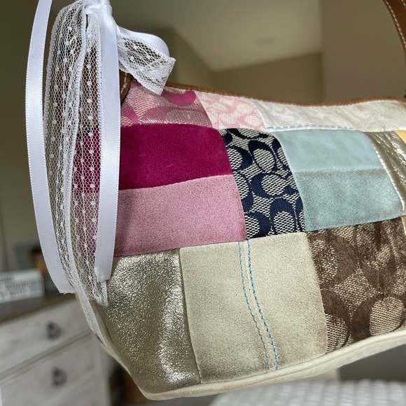 Vintage COACH Patchwork Mini Y2K Shoulder Purse - Picture 8 of 13